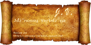 Jánossy Verbéna névjegykártya